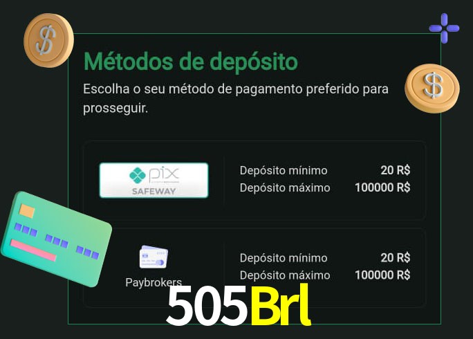 O cassino 505Brl oferece uma grande variedade de métodos de pagamento